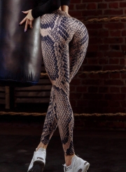 Fashion Sexy Slim Snake Pattern Printed High Waist Sports leggings