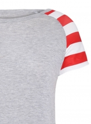 Casual Slim Gray Patriotic Tee Dress