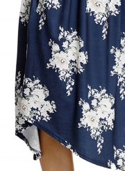 White Top Flora Skirt Layered Bell Sleeve Dress