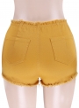 women-s-casual-slim-yellow-lace-up-straight-burrs-shorts-with-pockets