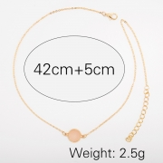 Fashion Sweet Alloy Geometric Resin Disk Collarbone Chain Necklace