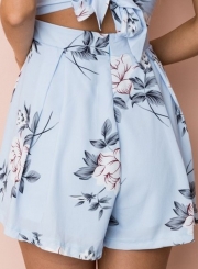 Floral printed Spaghetti Strap Sleeveless Backless V Neck Women Jumpsuits