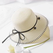 Summer Straw Hat Sunscreen Hat Holiday Beach Hat With Bowknot