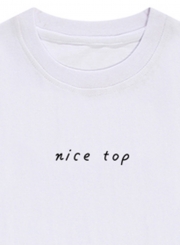 Summer Concise Loose Printed Short Sleeve Round Neck Tee With Letters