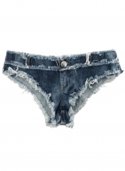 Summer Sexy Beach Retro Wash Zipper Fly Denim Burrs Hot Shorts