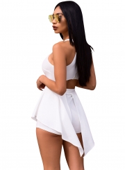 Summer Irregular Solid Slim Sleeveless Off The Shoulder Women Romper