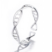 Fashion Concise Double Helix Geometry Rotating Open Ring