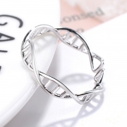 Fashion Concise Double Helix Geometry Rotating Open Ring