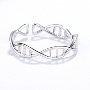 Fashion Concise Double Helix Geometry Rotating Open Ring