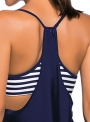 casual-loose-striped-round-neck-dress-layered-one-piece-tankini-top