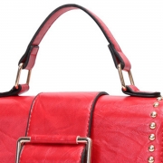 Vintage Leather Handbag Cross Body Shoulder Bag With Rivet