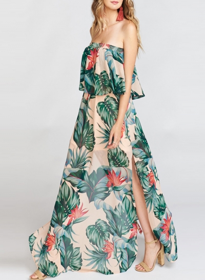 beach floral maxi dress