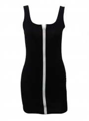 Sexy Strappy Sleeveless Backless Round Neck Bodycon Dress With Zip