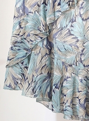 2 Piece Lace Off The Shoulder Round Neck Top Floral Irregular Skirt