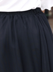 Fashion Chic Sweet Solid Irregular Mesh High Waist A-line Bubble Skirt