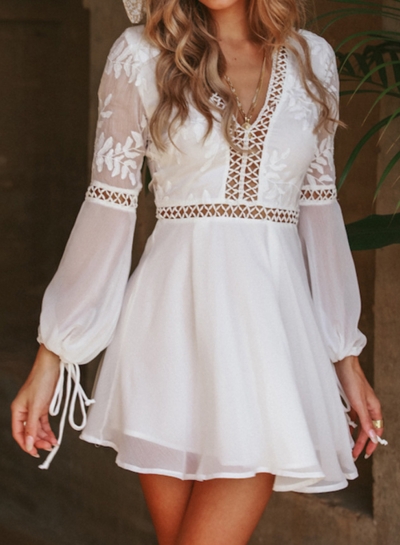 a line mini dress with sleeves