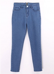 Casual Sexy Slim Zipper Fly Pencil Jeans With Pockets