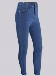 Casual Sexy Slim Zipper Fly Pencil Jeans With Pockets