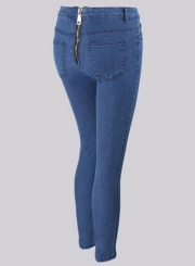 Casual Sexy Slim Zipper Fly Pencil Jeans With Pockets