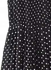 Fashion Polka Dots Spaghetti Strap Straight Wide Leg Jumpsuit With Pockets