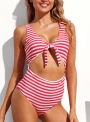 women-s-casual-striped-v-neck-front-bow-high-waist-one-piece-swimsuit