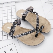 Fashion Bohemia Summer Beach Thong Flat Sandals With Crystal