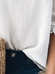 Sexy Off The Shoulder Half Sleeve Hollow Out Loose Blouse