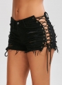 fashion-sexy-side-lace-up-ripped-burrs-zipper-fly-wash-denim-shorts