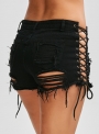 fashion-sexy-side-lace-up-ripped-burrs-zipper-fly-wash-denim-shorts