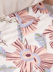 Summer Floral Print High Waist A-line Bodycon Fishtail Skirt