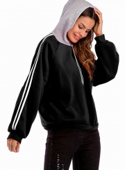 Hooded Long Sleeve Loose Plus Size Pullover Hoodie