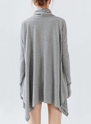 Casual Long Sleeve Irregular Loose Tee