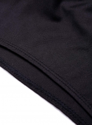 Black Fashion Sexy Slim  Lace Splicing Slash Neck Long Sleeve Bodysuit