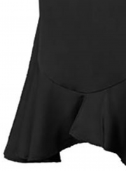 Black Spaghetti Strap Backless Evening Dress