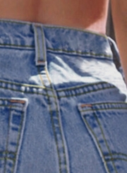 Blue Faded Ripped Raw Hemline Denim Short