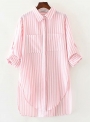 pink-casual-striped-long-sleeve-turn-down-collar-high-low-button-down-shirt