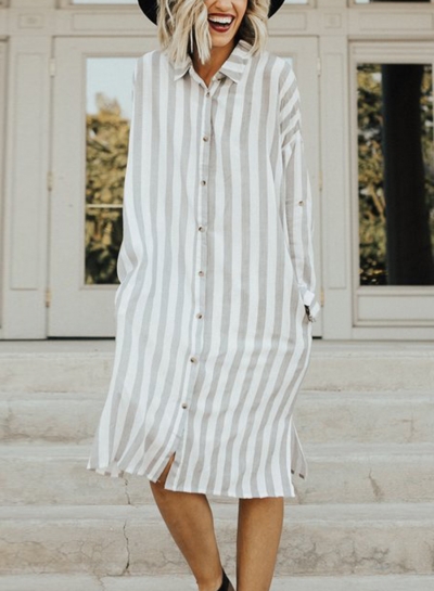 collared button down dress