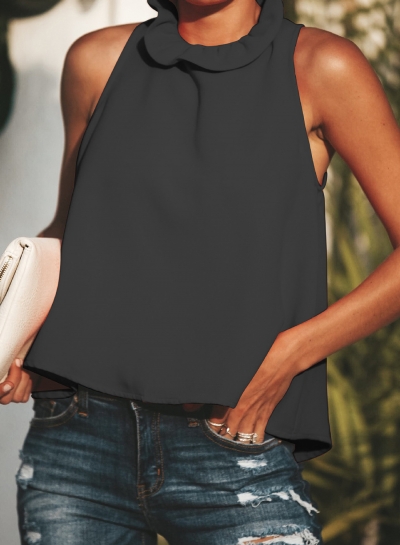 Summer Casual Sleeveless Round Neck Loose Blouse YOUYOUFASHIONEC.com