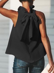 Summer Casual Sleeveless Round Neck Loose Blouse