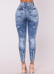 Destroyed Ripped Distressed Boyfriend Slim Fit Skinny Stretchy Jeans
