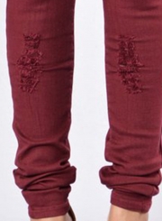 Casual Destroyed Ripped Distressed High Waist Slim Fit Skinny Jeans