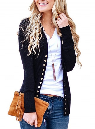 Black Open-front Sweater-blazer YOUYOUFASHIONEC.com