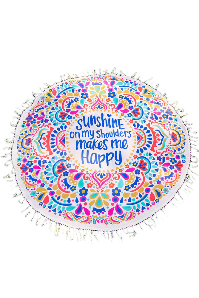 Sunshine Hy Round Beach Towel Blanket Sunshine Hy Round Beach Towel Blanket